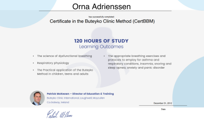 הסמכה בשיטת בוטייקו להדרכת תהליכי נשימה